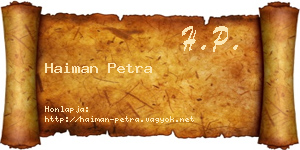 Haiman Petra névjegykártya